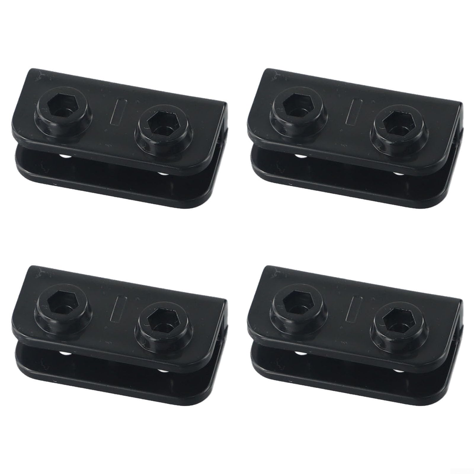 4-Pack Pop-up Gazebo Replacement Connectors, Rectangular 2-Way Brackets for Garden Tent Canopy, Compatible with Fiberglass Poles, Black(4Pcs)