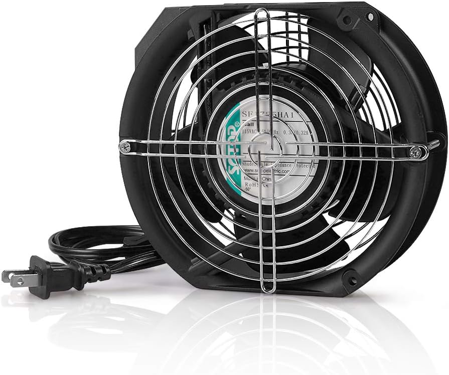 IP55 Waterproof Metal Blades Axial Fan, 115V AC 172mm x 150mm x 51mm High Speed, for DIY Cooling Ventilation Exhaust Projects