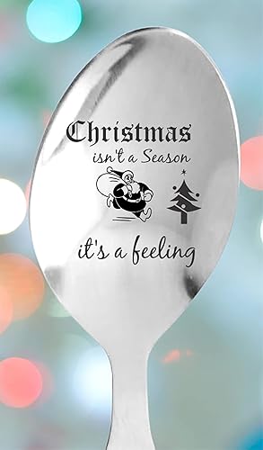 Miniatura 3 de Regalo navideño para mamá, papá, compañero de trabajo, amigos, hijo, hija, regalo de cuchara hermosa grabada para Navidad, relleno de calcetín de