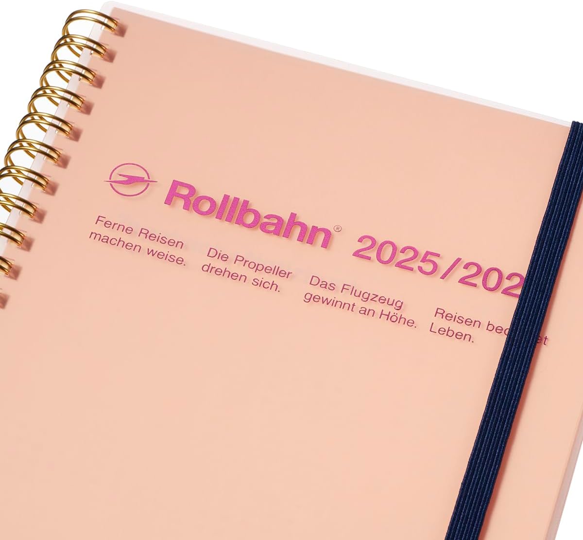 Delphonics Notebook, 2025-2026 Edition, Begins March 2025, Rolburn Diary, Clear A5, Schedule Book, Monthly (Clear Pink)