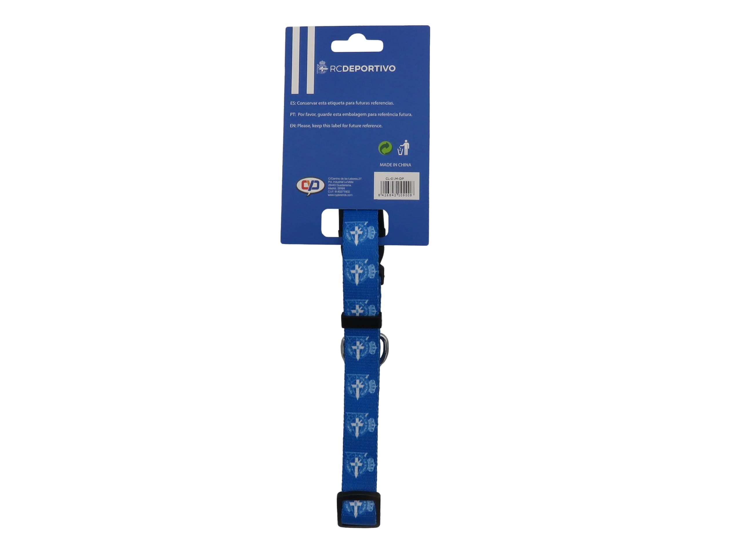 Deportivo de la Coruña Colla Accesoiros para Mascotas Talla L Azul Oficial
