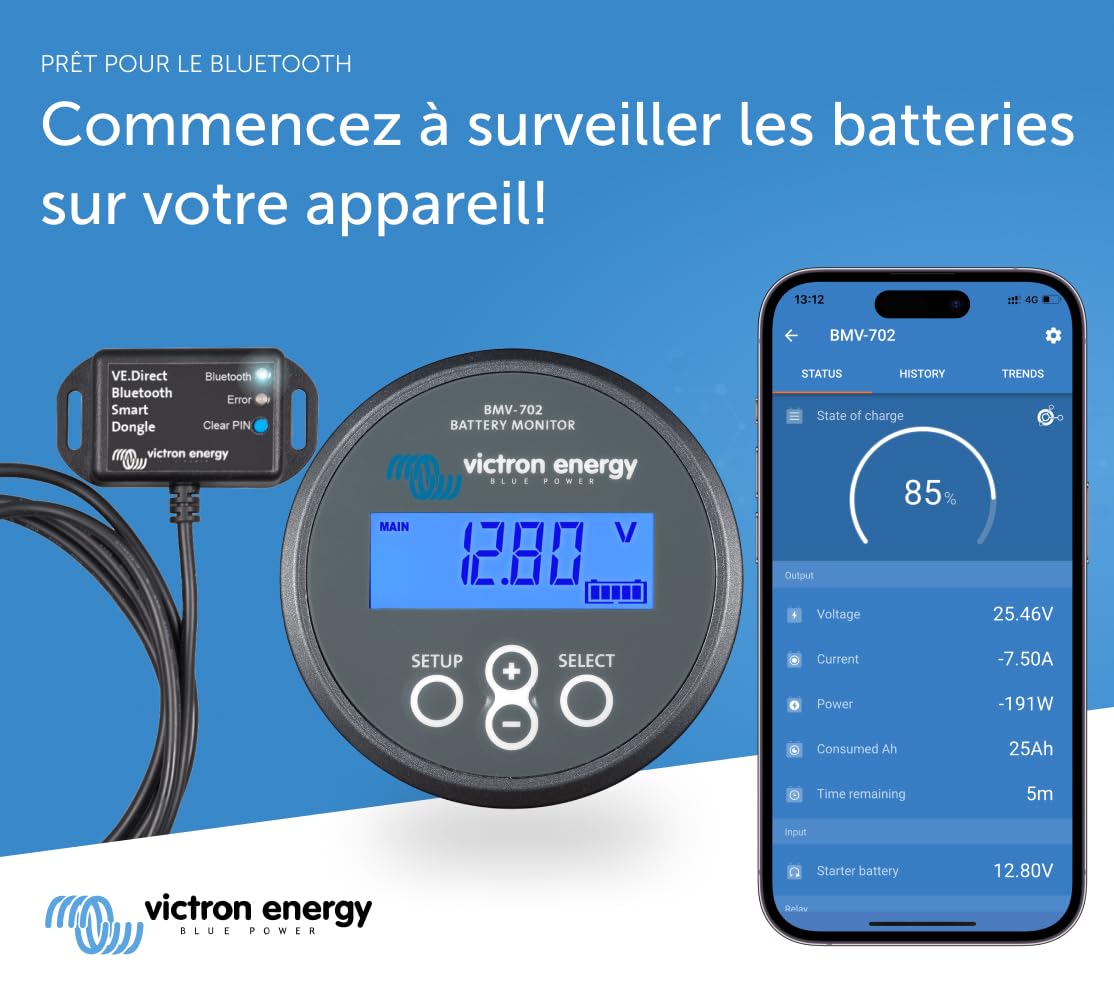 Victron Energy BMV-702 Moniteur de Batterie (Gris), Vente au Détail