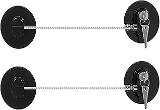 2Pcs Fridge Door Lock,Mini Fridge Door Locks,Freezer Lock and Child Safety Cabinet Lock with Keys.Fridge Freezer Refrigerator Cabinet Lock Latch with Strong Adhesive, black (Black 2pcs)