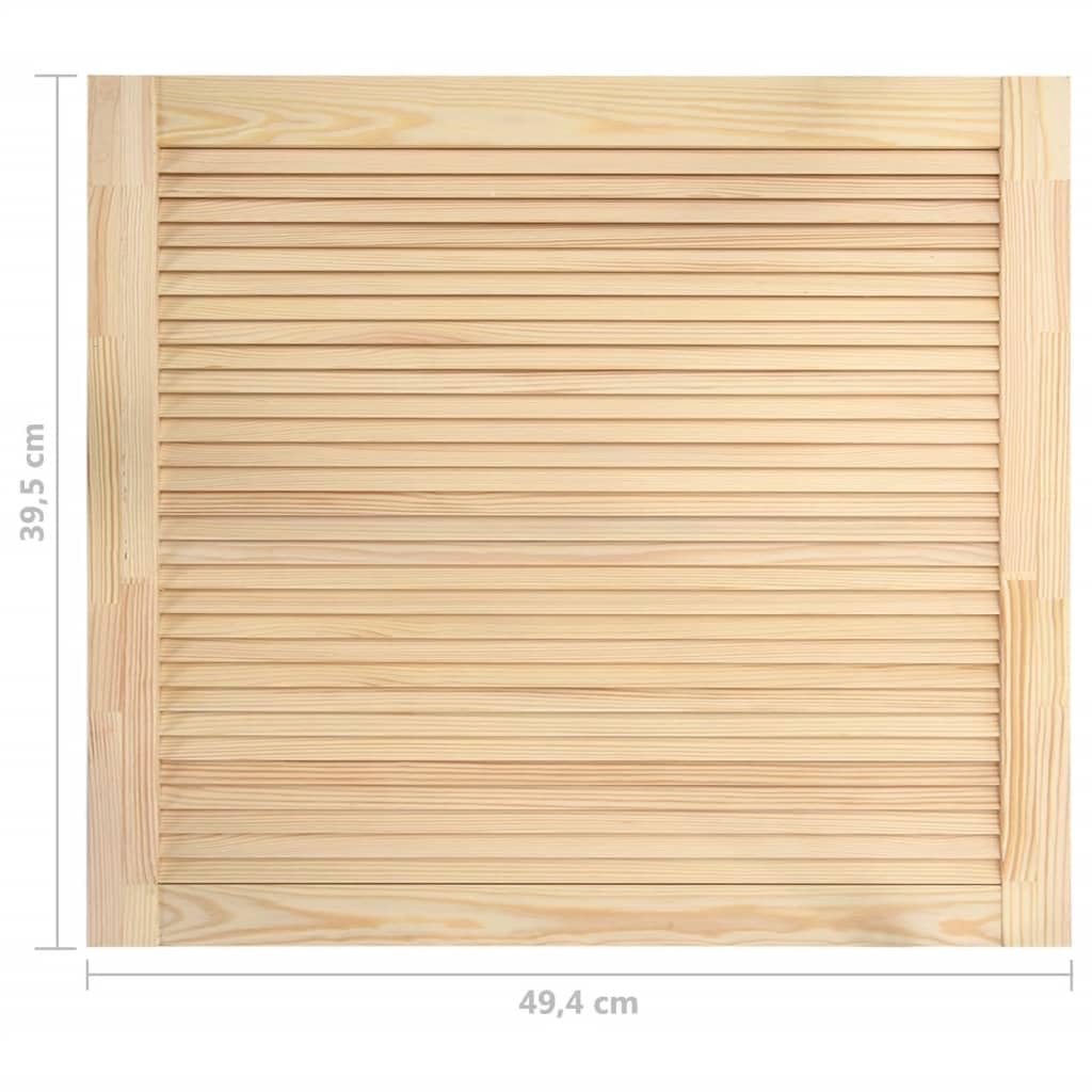 Bussandri Exclusive - Lamellentüren 2 Stk. Massivholz Kiefer 39,5x49,4 cm