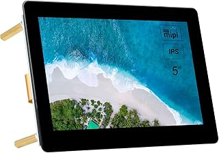 5inch IPS Touchscreen for Raspberry Pi DSI LCD Screen 800×480 Capacitive Touch Display Support Raspberry Pi 4B 3B+ 3A+ 3B 2B B+ A+ CM3/3+/4 Compatible with RasPi OS/Ubuntu/Kali/WIN10 IoT/Retropie