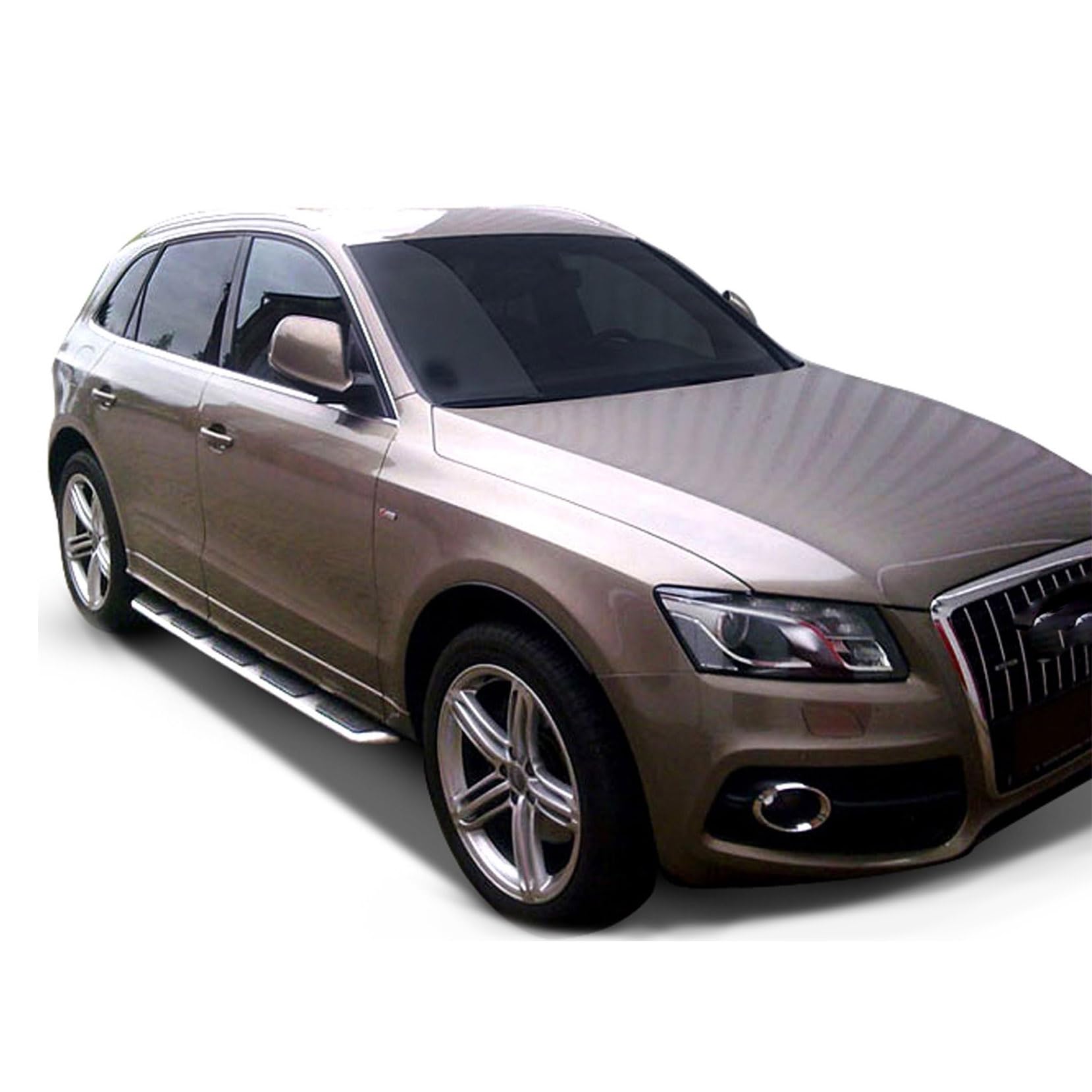 J&J AUTOMOTIVE Pedane Laterali per Audi Q5 2008-2012, Sottoporta Minigonne in Alluminio e Plastica ABS, Set Completo con Materiale di Montaggio Incluso