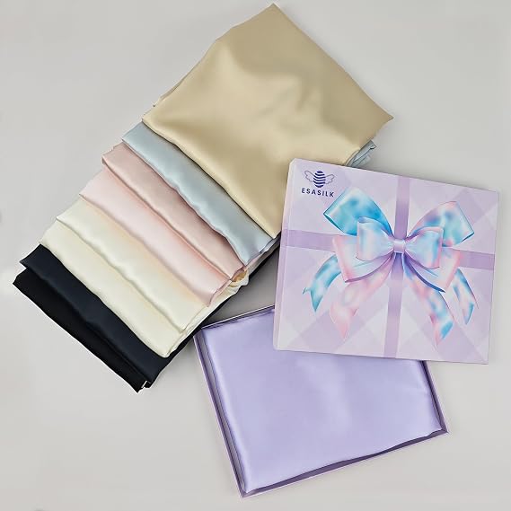 Silk Pillowcase Silk Pillowcase for Hair and Skin,Pillow Cover with Zipper, 1 Pack (White, Twin)