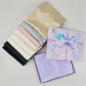 Silk Pillowcase Silk Pillowcase for Hair and Skin,Pillow Cover with Zipper, 1 Pack (White, Twin)