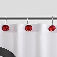 Vista 5 de HBlife 12 ganchos decorativos de acrílico para cortina de ducha con diamantes de imitación a prueba de óxido, ganchos para cortina y barra de ducha