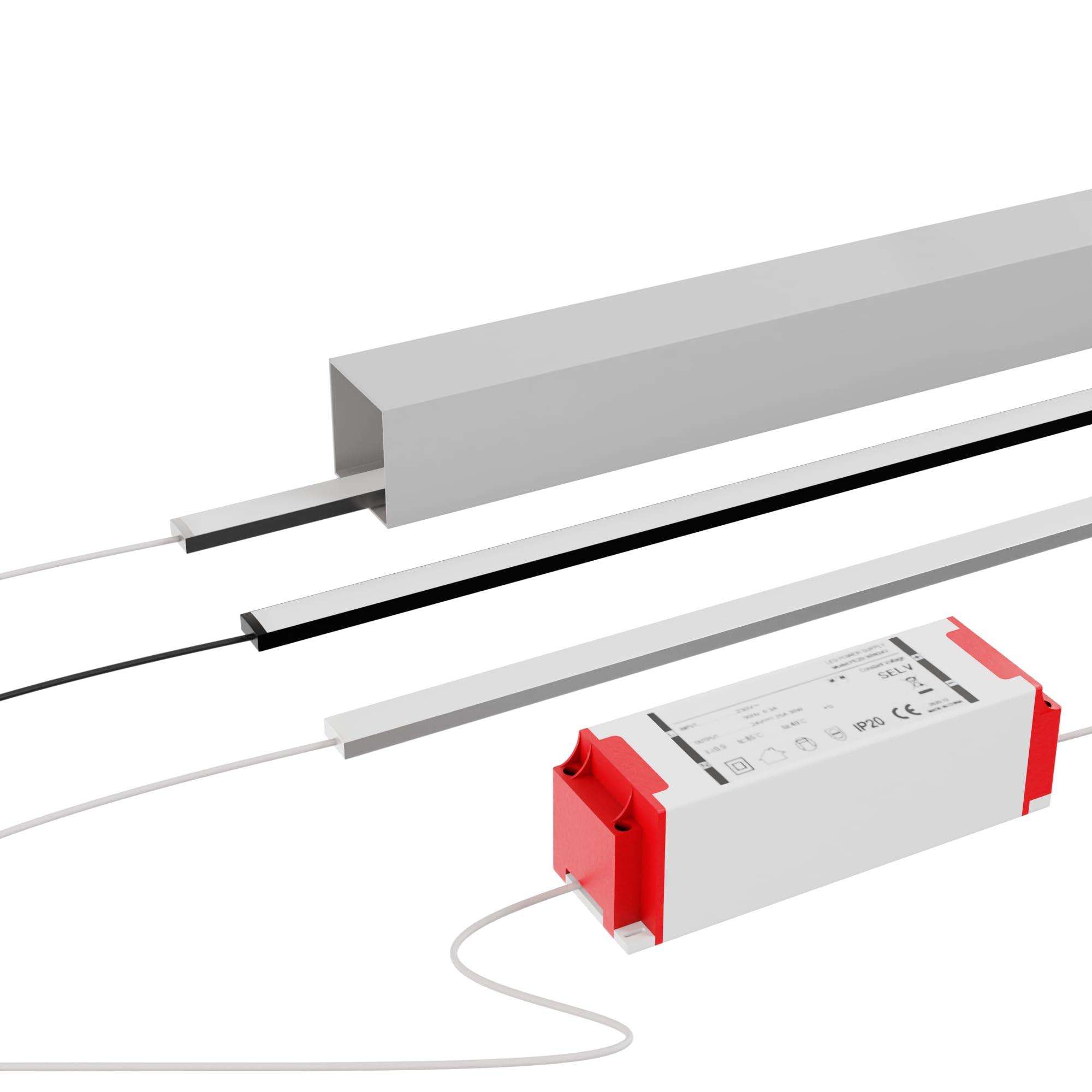 DE SANCTIS LIGHT DESIGN LED Sottopensile Cucina Barra Led Soggiorno Camera Profilo Con Sensore Dimmer Sfioramento Touch Lampada Striscia Luce Luminosa Made In Italy (60cm Profilo Nero, Luce calda)