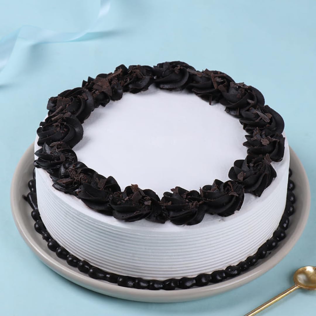 FlowerAura Delicious Fresh 0.5Kg Plain Black Forest Cake For Birthday | Anniversary | Wedding | Mother's Day | Father's Day | Valentine's Day | Christmas | New Year (Same Day Delivery)-image-9
