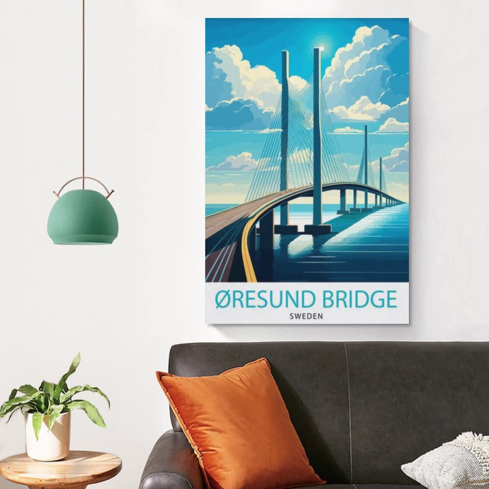 Amazon.com: Oresund Bridge Sweden Vintage Travel Posters Landscape
