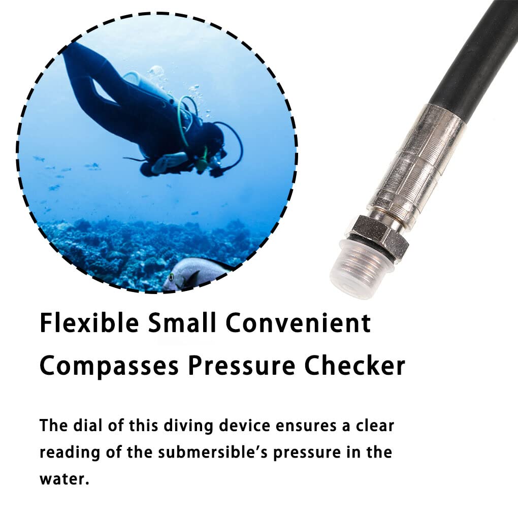 BEALIFE Medidor de Buceo Comprobador de presión Conveniente Ligereza Medidor de Profundidad Multifuncional Accesorios de Buceo Submarino al Aire Libre