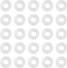 1/4" ID x 1/2" OD White Flat Washer, 1mm Thickness Replacement Vinyl Washer Gasket, Pack of 25