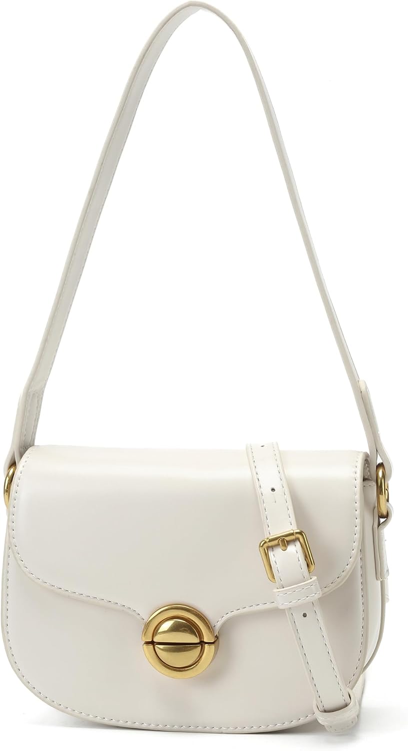 Women's small crossbody bag, vintage saddle-shaped shoulder bag, PU leather mini wallet with adjustable shoulder strap.