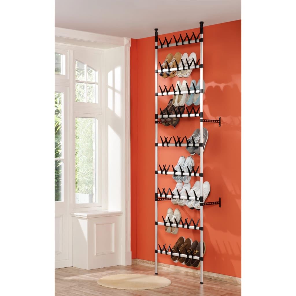 Zapatero telescópico con barras de aluminio, zapatero pequeño, armario para zapatos, armario para dormitorio, salón, dormitorio, cocina