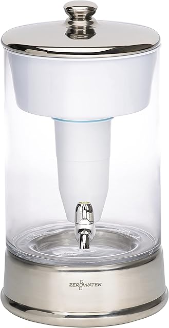 ZeroWater Zero Water ZBD-040-1 2.5 Gallon Beverage Water Dispenser, Clear/Chrome, 18/8 Stainless Steel, 1