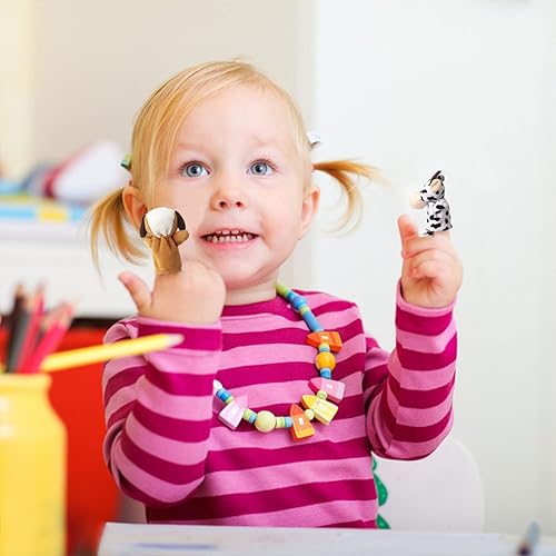 Miniatura 3 de 10 marionetas de dedo de tiempo de historias, diferentes marionetas de dedos de animales de granja de dibujos animados para niños pequeños