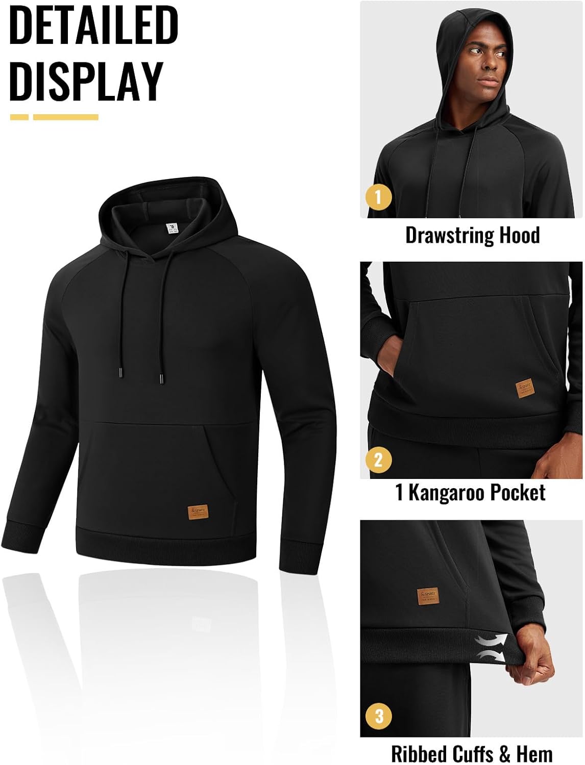 Rdruko Men's Sweat Track Suit Jogger Sweatsuits Tracksuits Workout Athletic Suit 2 Piece Set