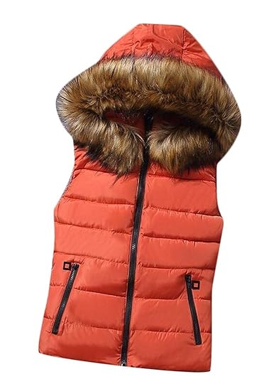 vest with fur hood