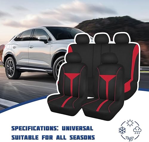 Miniatura 4 de Juego completo de fundas de asiento de automóvil, transpirable, lavable, funda de asiento delantero y trasero con cremallera para perros y niños,