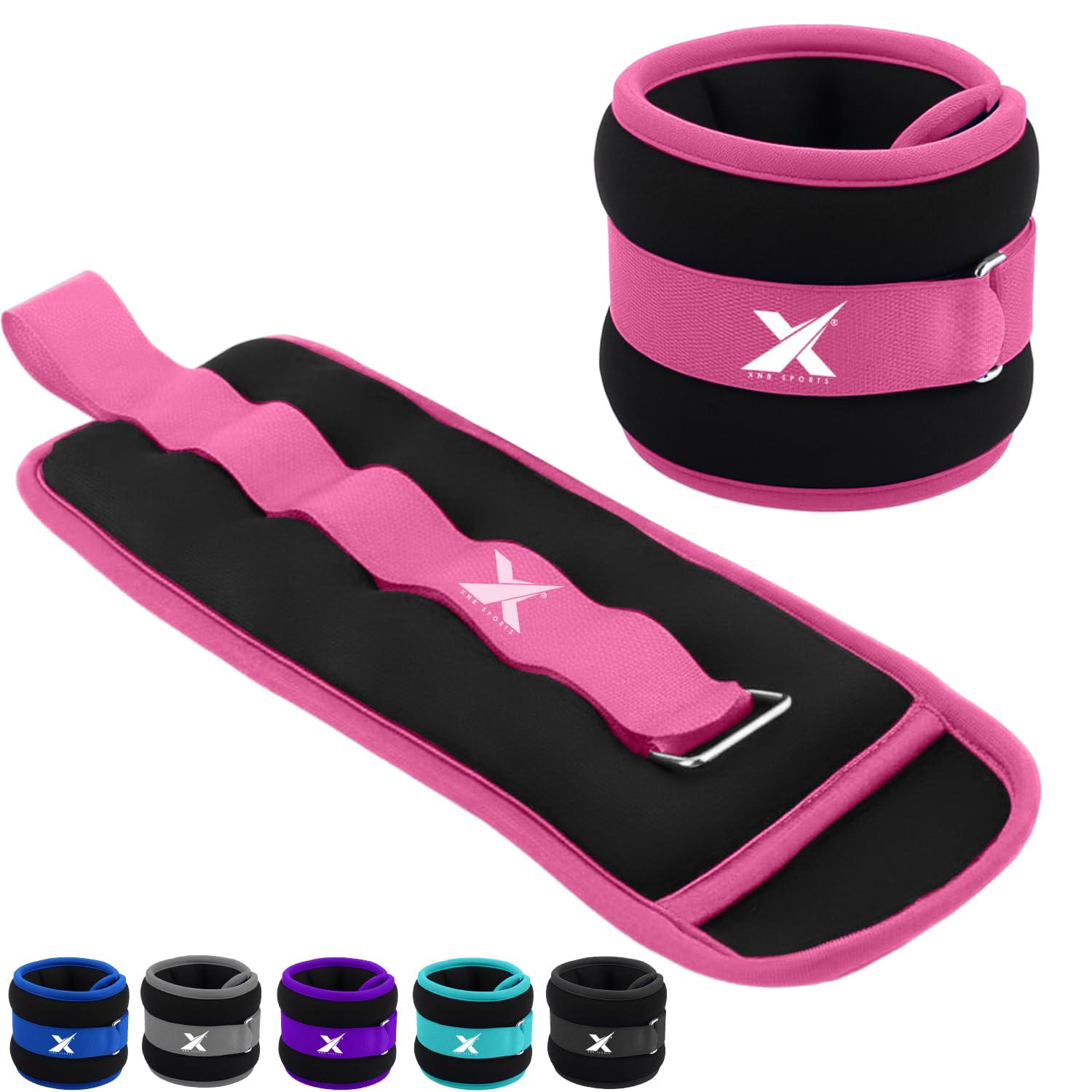 Xn8 Neoprene Ankle Weights With Strap, Pair of (0.5kg,1kg,1.5kg,2kg,2.5kg,3kg) Leg Weights, Wrist Weights, Arm Weights for Home Fitness, Strength Training, Running, Walking, Gym, Workout, Aerobics — image 1
