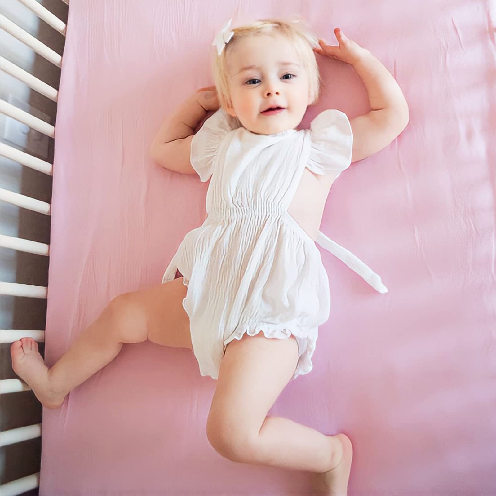 Pickle & Pumpkin - Lenzuola per culla in 100% jersey di cotone biologico, 2 pezzi, per materassi standard e materassi per bambini, motivo floreale e rosa