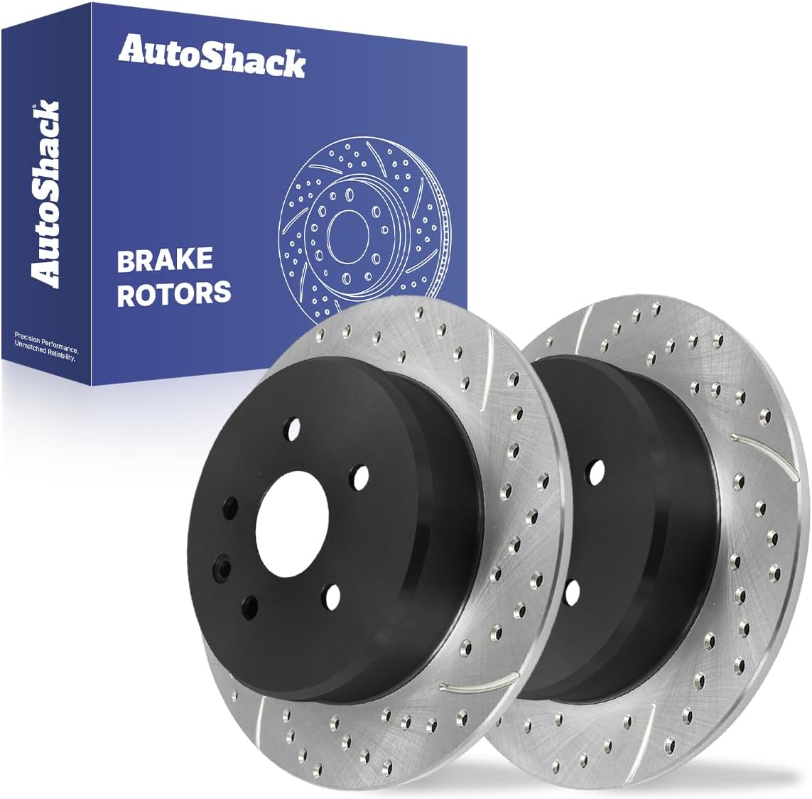 AutoShack Rear Brake Rotors for Lexus, SC430 2002-2010 GS300 1998-2005 IS300 2001-2005 GS400 1998-2000, RWD L6 3.0L V8 4.0L 4.3L - E-Coated Drilled & Slotted - ShadowGuard - 12.09" (307 mm), 5-Lug