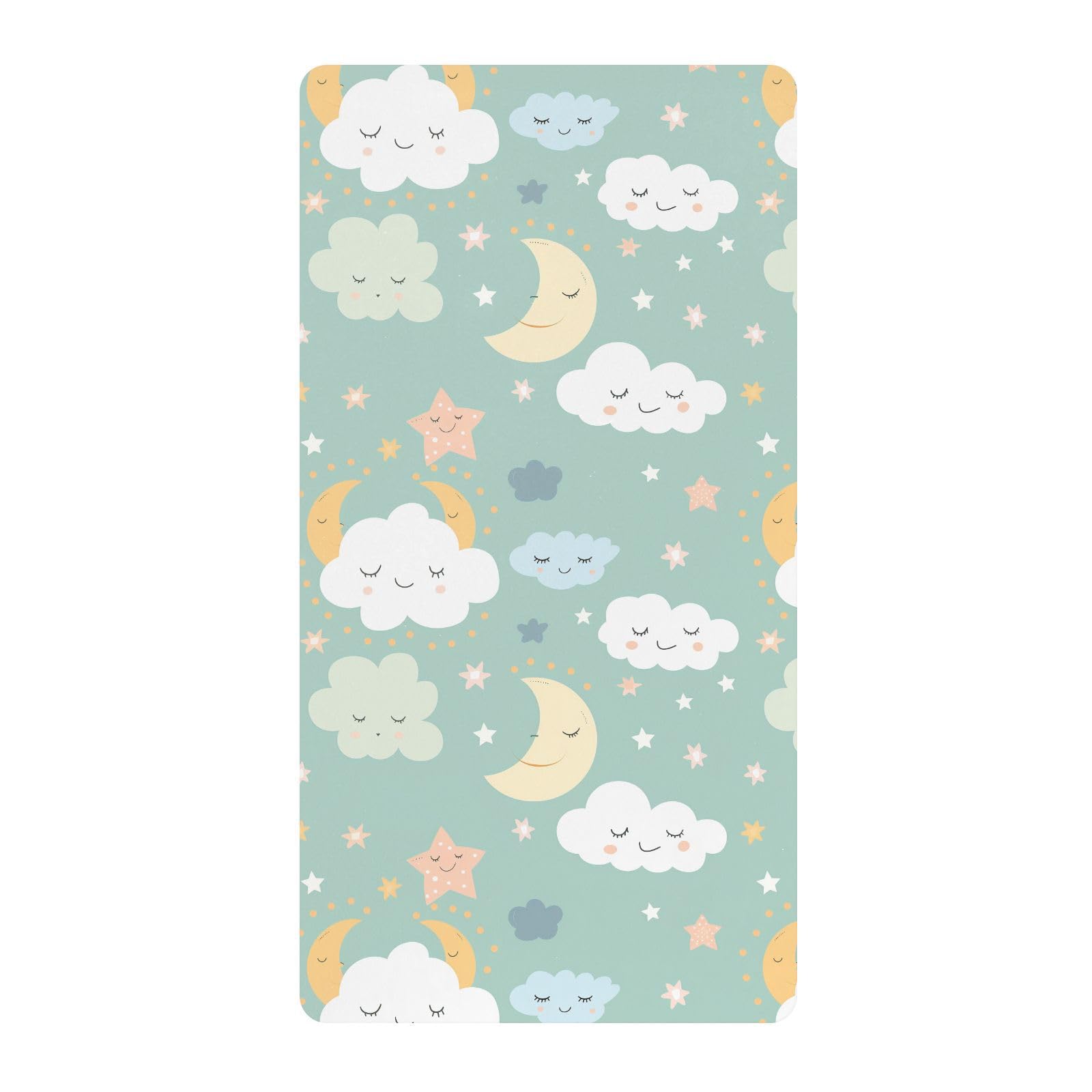 Drap de berceau coton vert ciel étoilé pour une chambre de bébé cocooning