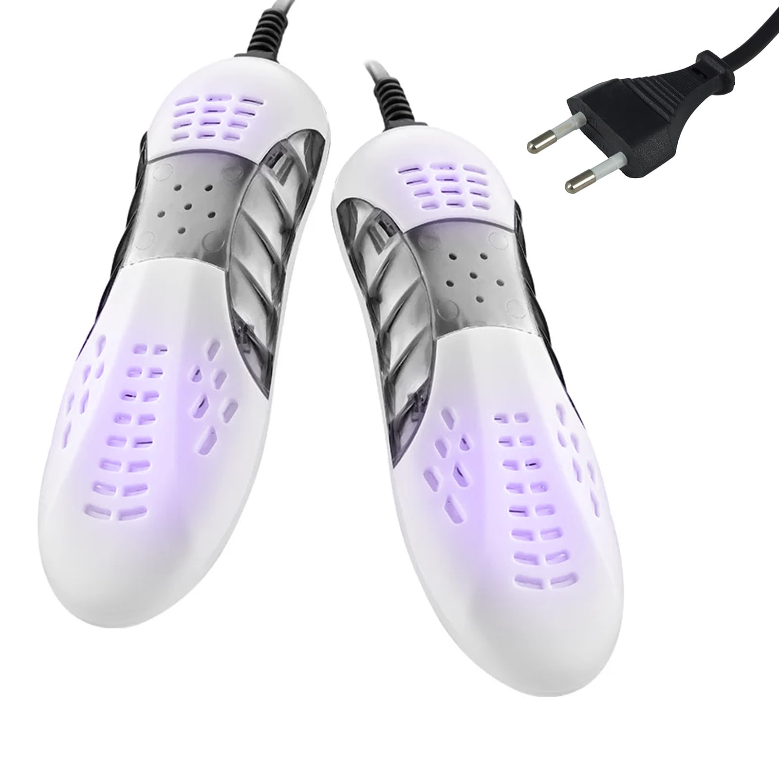Asciuga Scarpe Elettrico, Asciugatrice Portatile per Calzature, Asciuga Scarpe Portatile, Scalda Scarpe e Scarponi per Asciugare Le Scarpe Sudate ed Eliminare i Cattivi Odori - Bianco