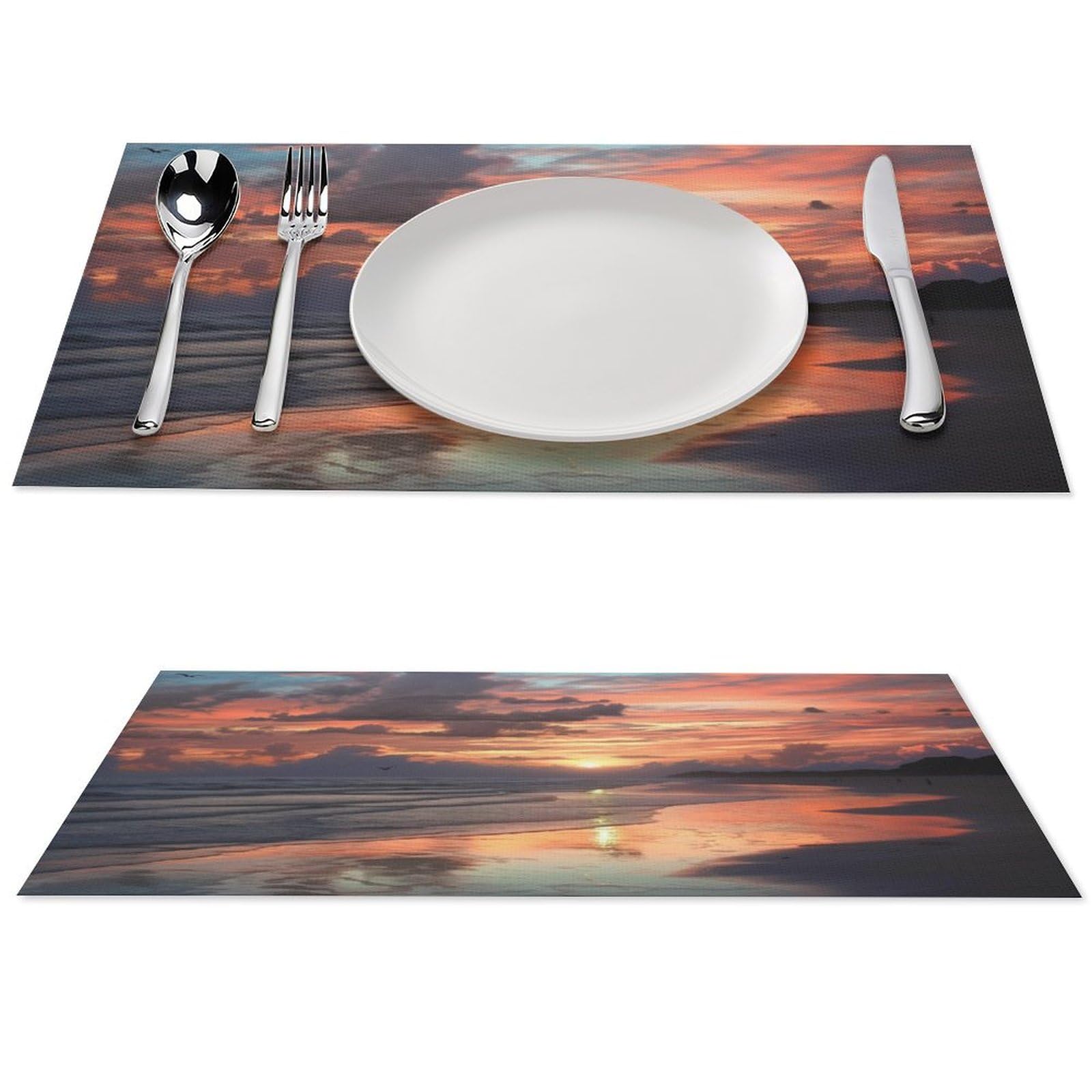Sets de table de plage pour table de salle à manger et repas sur la terrasse de jardin