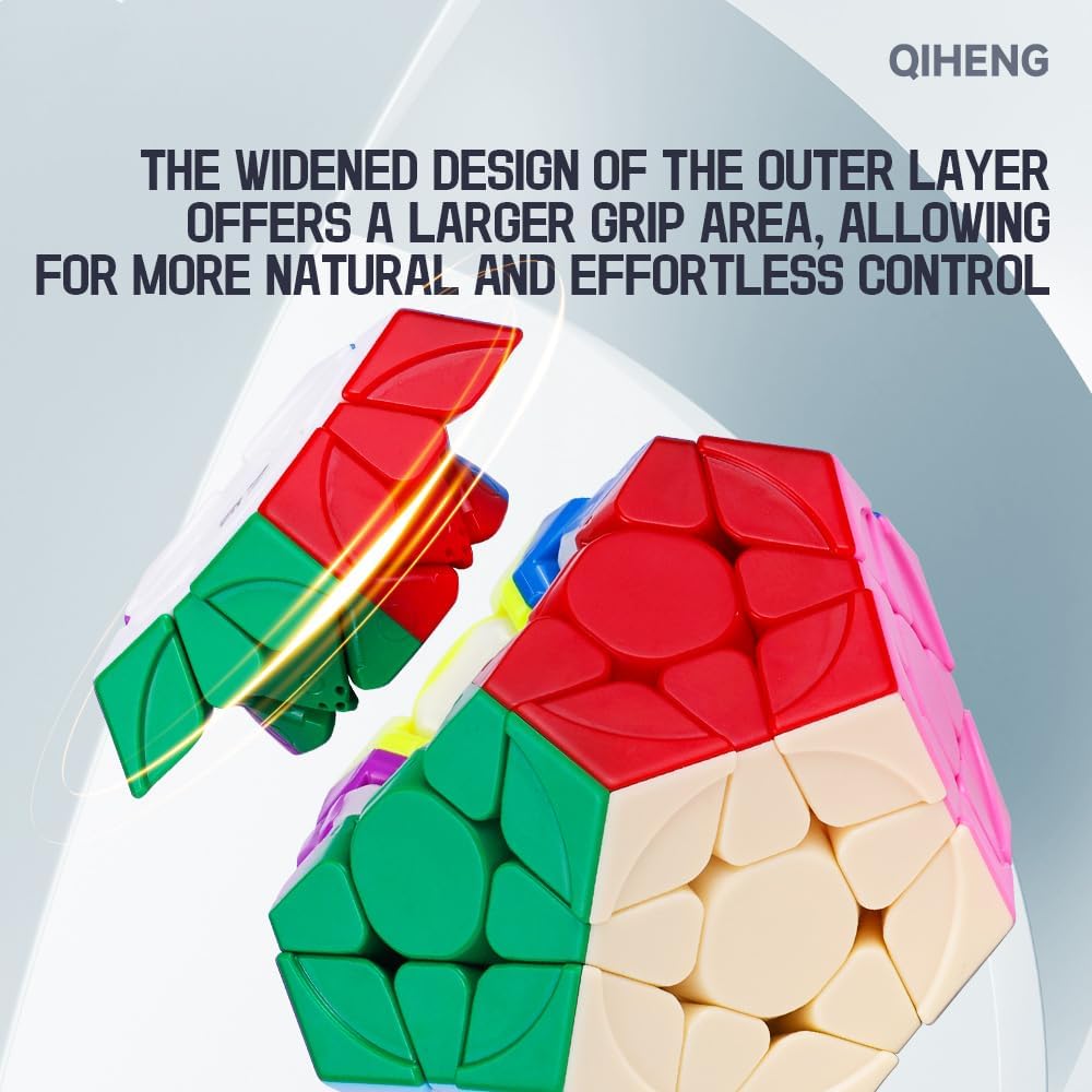LiangCuber QY Toys QiHeng V2 M Magnetic Megamin Cube 3x3-2024 Magnetic Version, Stickerless Pentagonal Dodecahedron Design, High-Speed Performance for Megamin Enthusiasts