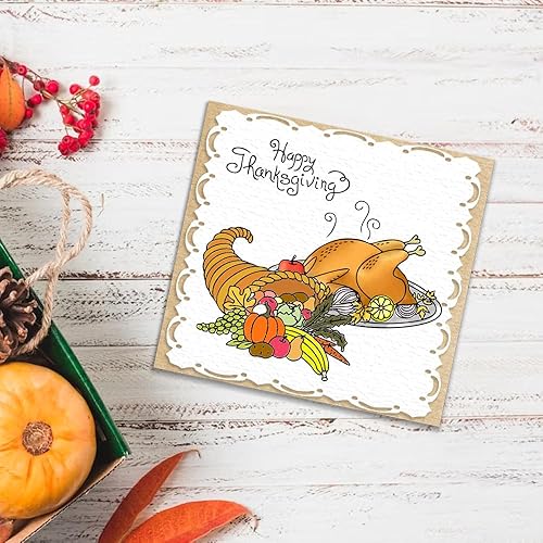 Miniatura 5 de Threetols Sellos transparentes de Acción de Gracias para hacer tarjetas, sellos de goma transparente de calabaza y pavo, sellos de palabras de