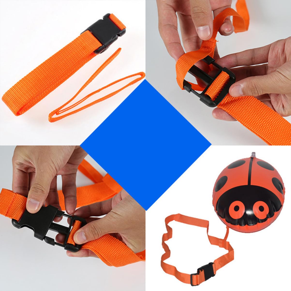 Happyyami Corda Di Sicurezza Di Emergenza Acquatico Trainare Piscina Nuotata Soffio Impermeabile Sospeso Palo Nuoto Estrattore Nebbia Bolla Barca Kit Acqua Di Corda Orange
