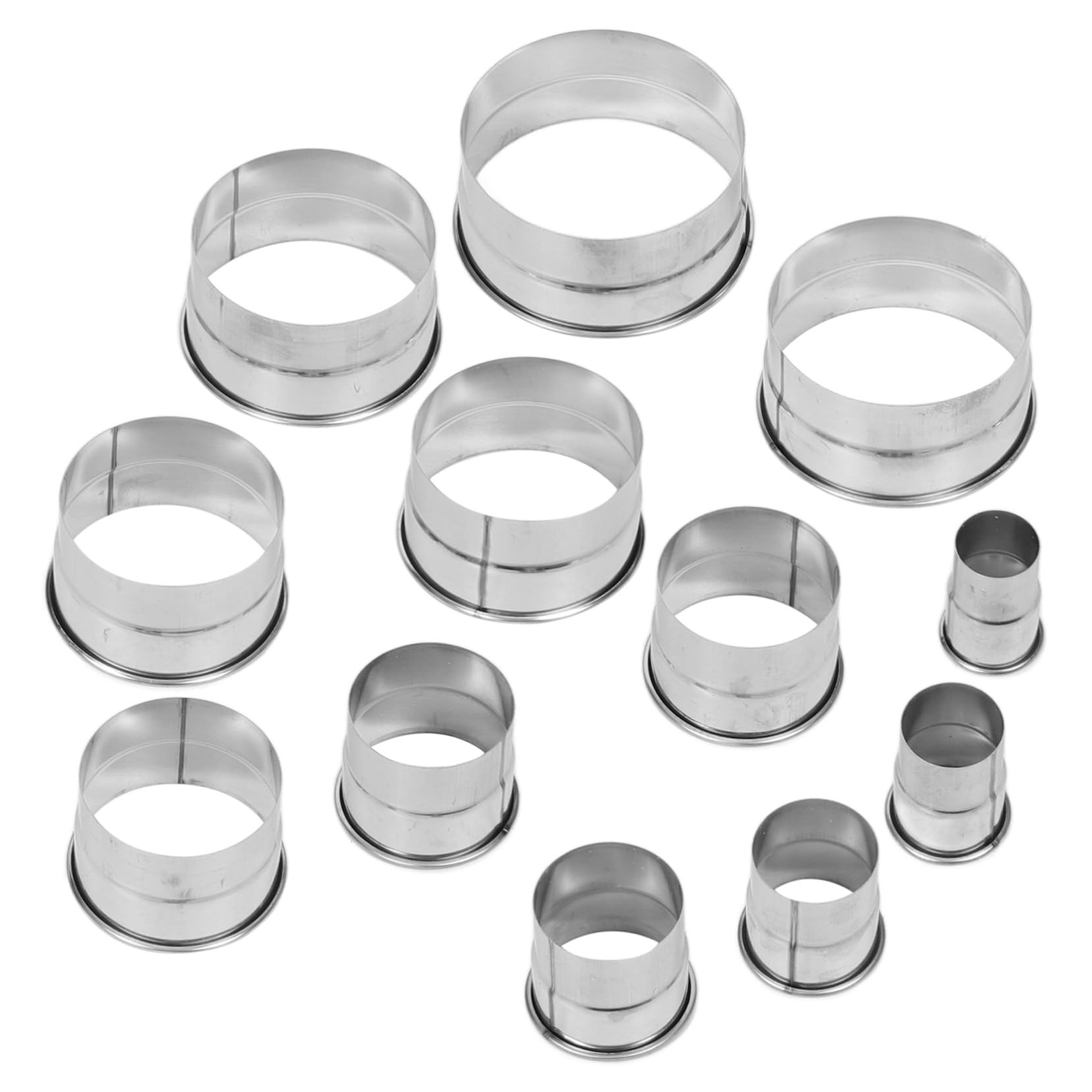 12 Piezas Moldes Inoxidable para Tartas Anillos para Pasteles y Mousse para Postres y Repostería de Usar y Almacenar Diseño Resistente y Duradero