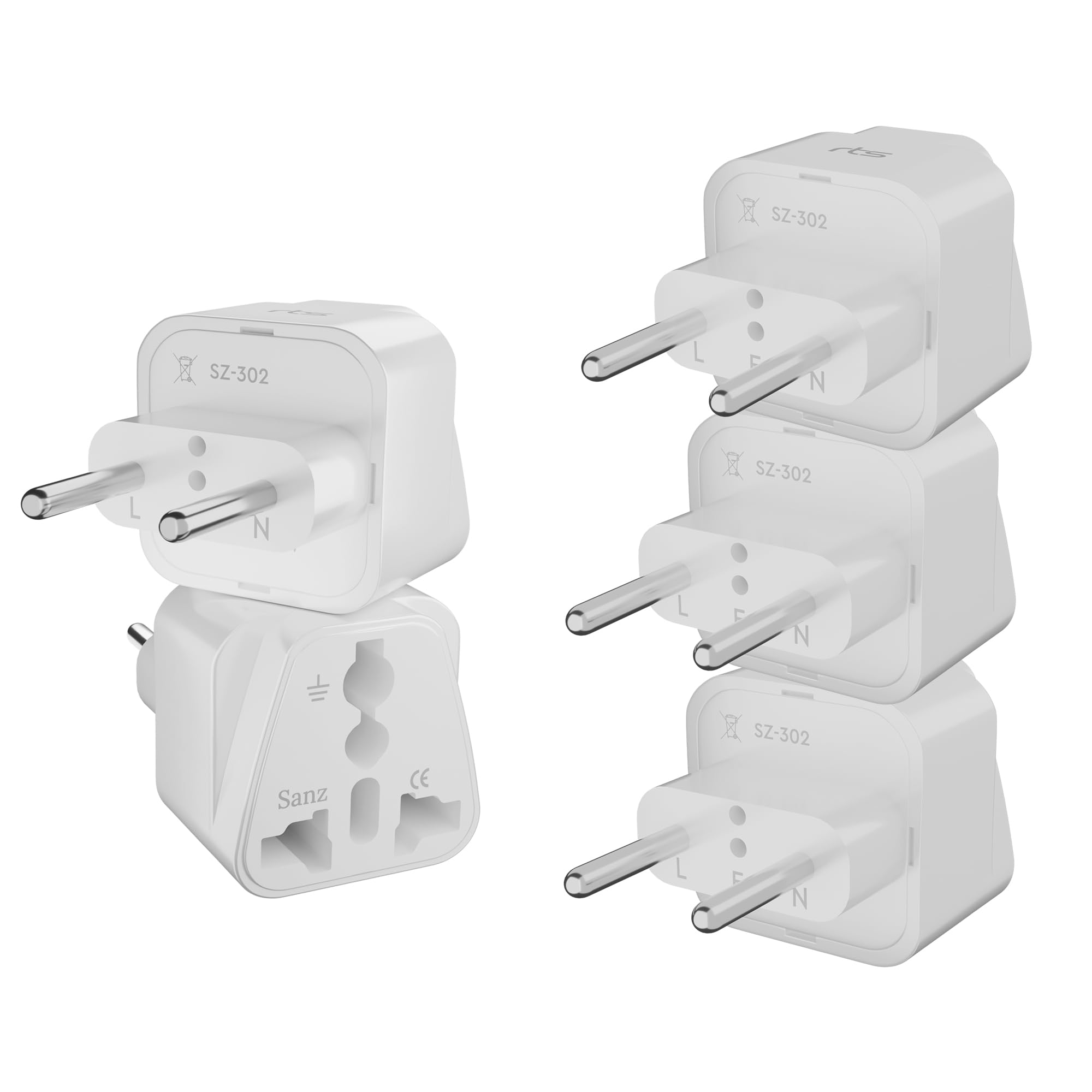 rts (Pack of 5) European Europe EU International Universal Travel Plug Adapter Outlet Converter Travel Essentials India to Spain Germany France Portugal Greece Russia Netherlands Turkey Power Plug-image-43