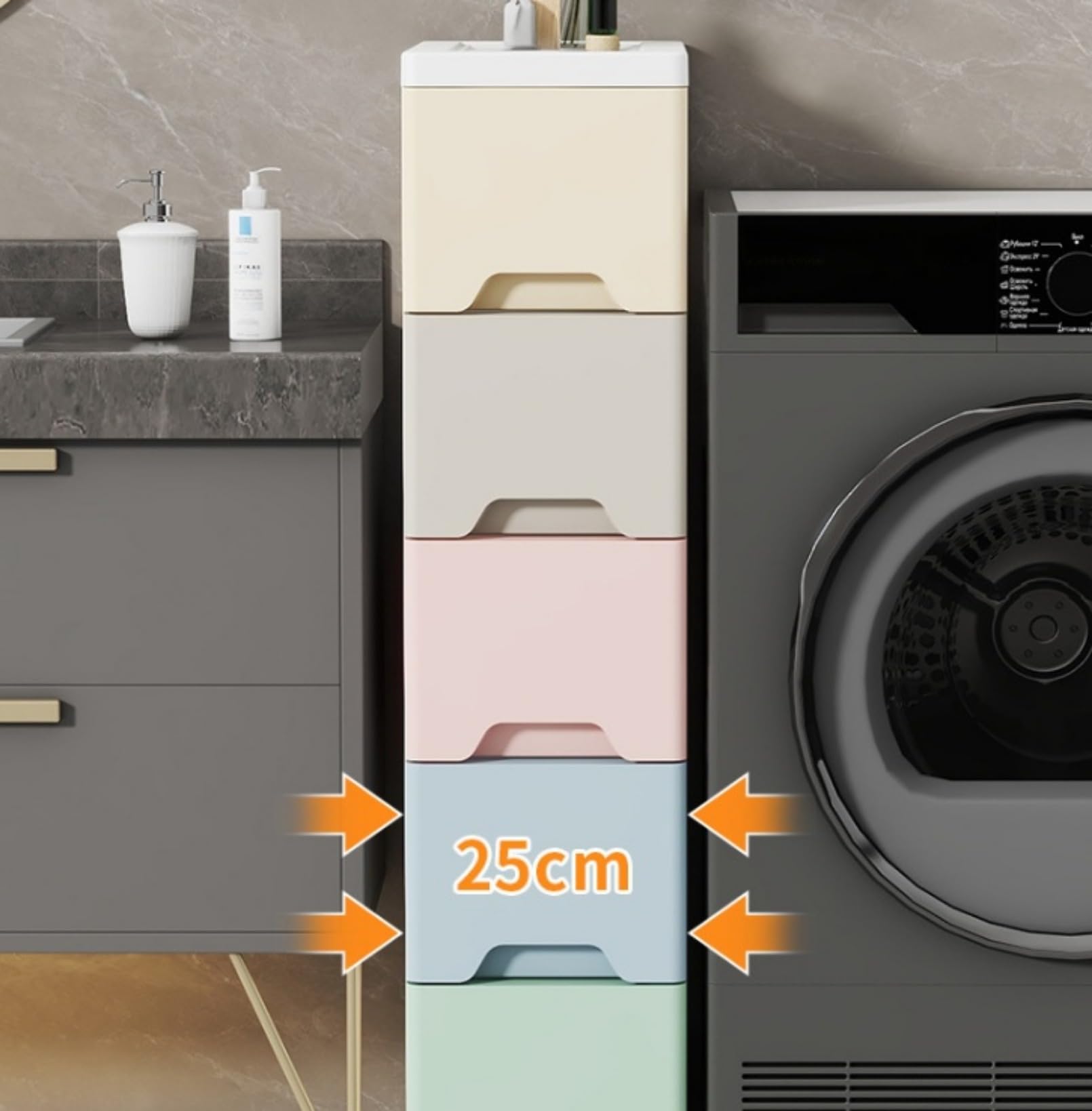 Amazon｜Heartserice 浴室狭スリット収納キャビネット、隙間収納