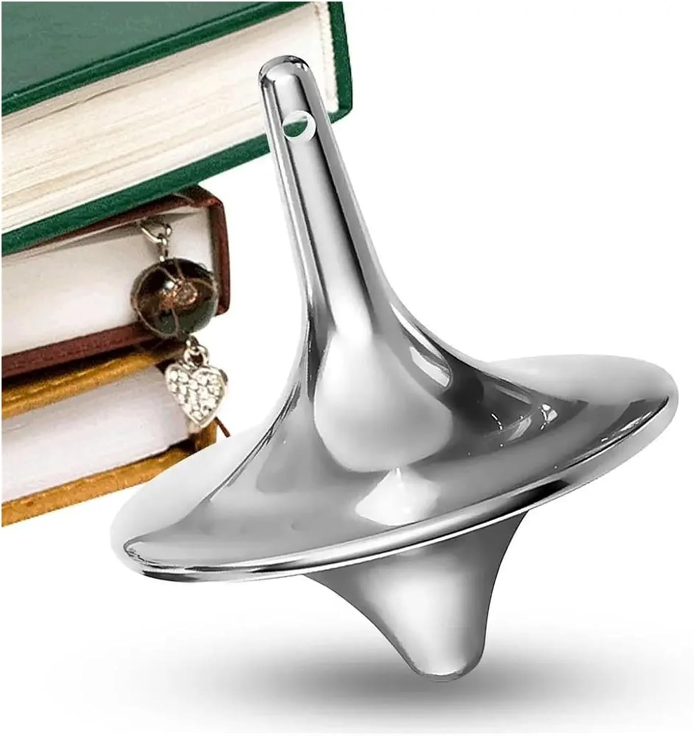 Metal Gyro Silvery Hand Spinning Top Fingertips Small Cyclone Gyroscope Anti Stress Fidget Toys for Adult Gifts(Multicolor)