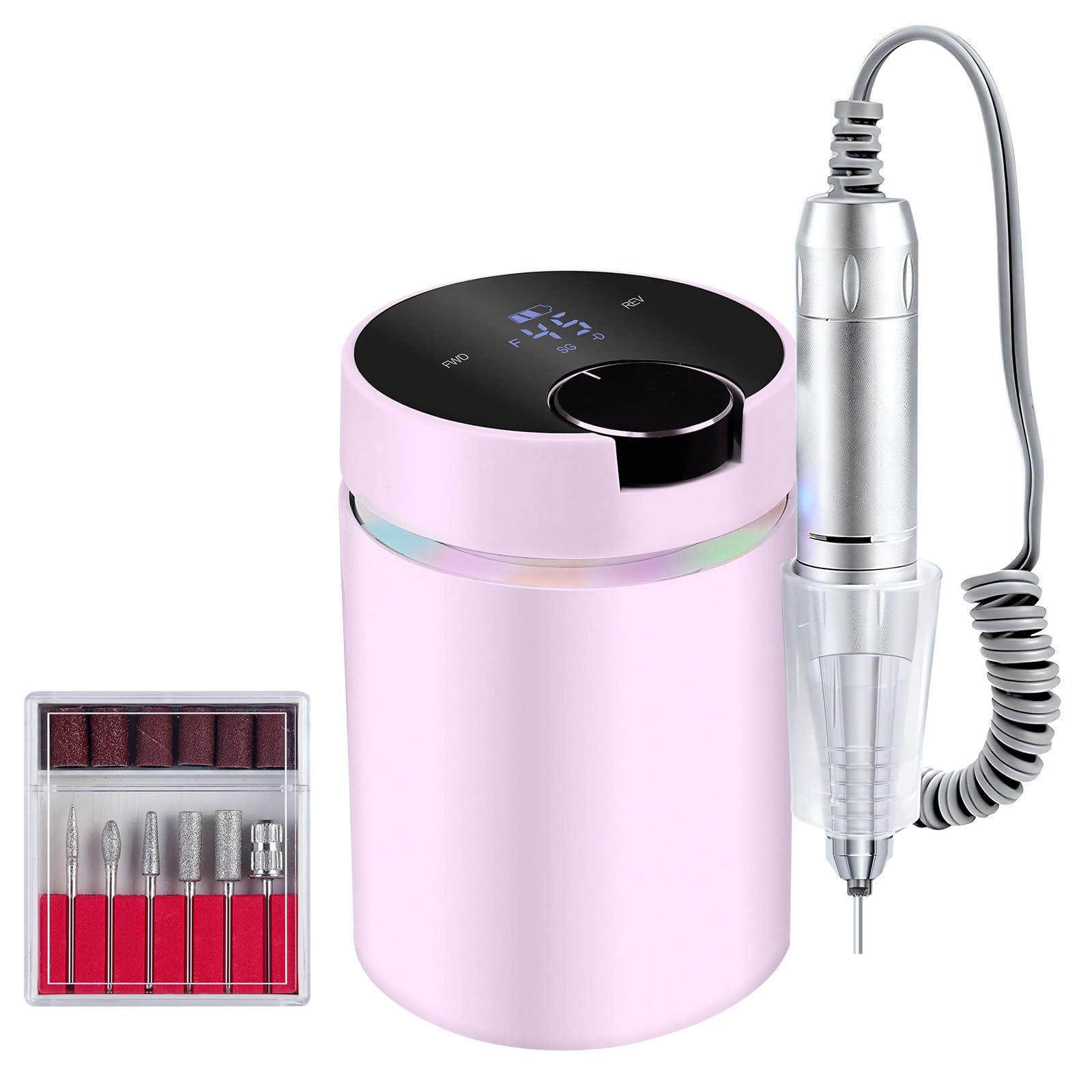 Pulidor de uñas eléctrico inalámbrico con potente motor de 45000 rpm, batería de larga duración para el cuidado de las uñas