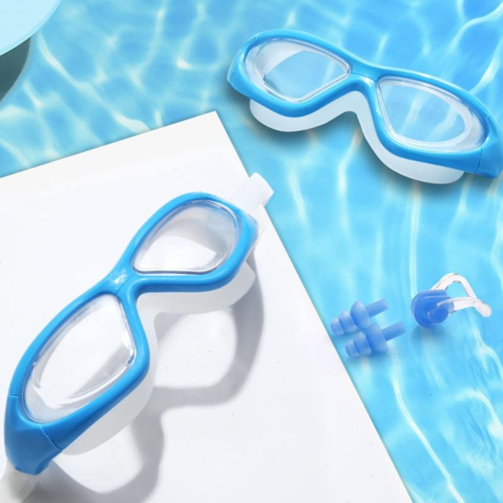 JINGYAN Okulary pływackie Swimming Goggles Men Women Teens Waterproof Swim Transparent Anti-fog Glasses Accessories