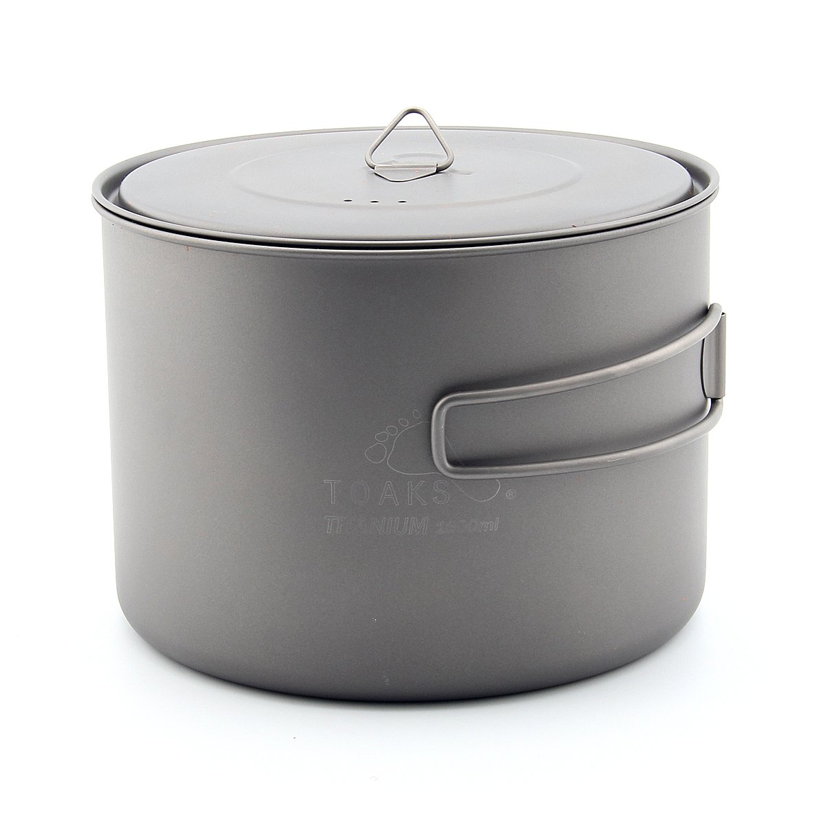 Toaks Marmite d'extérieur ultralégère en titane avec poignée pliable et couvercle - 1100 ml, 1300 ml, 1350 ml, 1600 ml