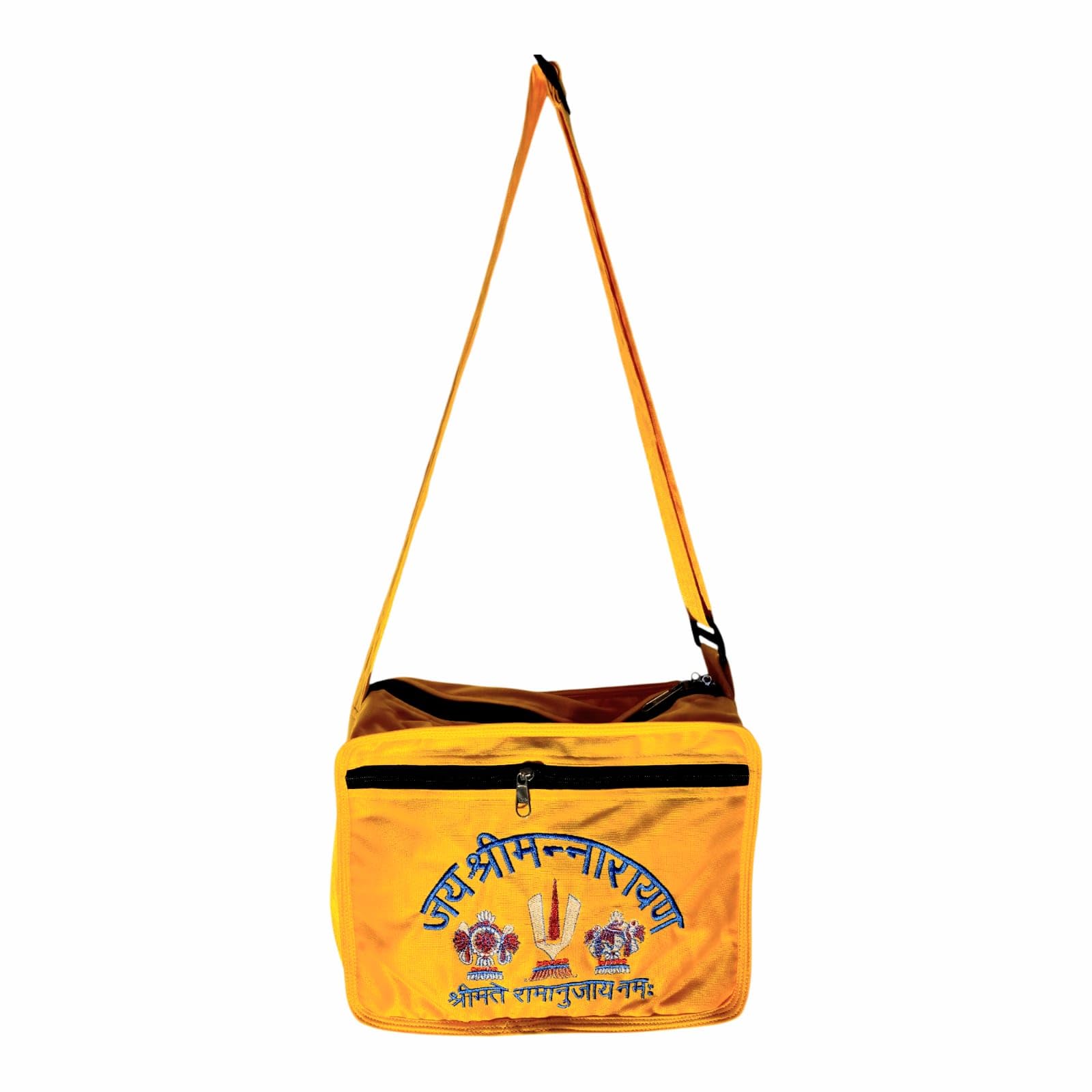 Devotional Shoulder Bag with Embroidery “जय श्रीमन नारायण | श्रीमते रामानुजाय नमः” – 12 x 9 x 5 Inch – Travel, Temple & Daily Use Bag-picture-20