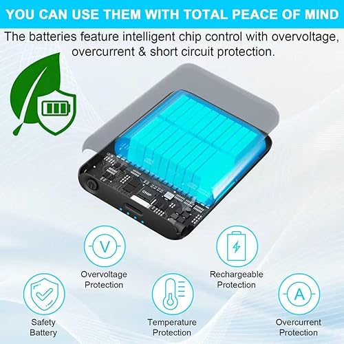 Miniatura 5 de Paquete de batería recargable de polímero de litio de 7,4 V, 2 A, 3000 mAh, paquete de baterías calentadas con conector CC hembra de 0.138 in,