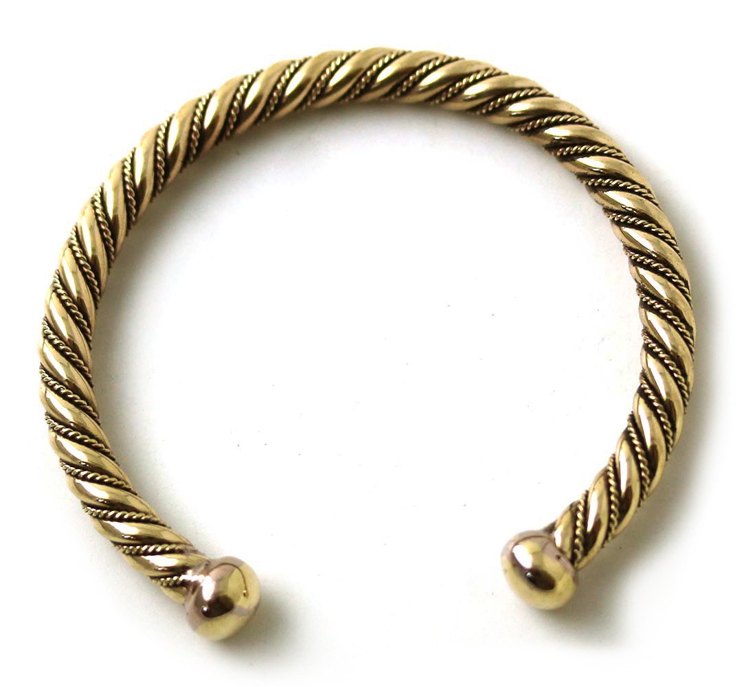 LynnAround Bronze Norse Viking Spiral Twisted Cable Bangle Cuff Bracelet Arm Ring Jewelry