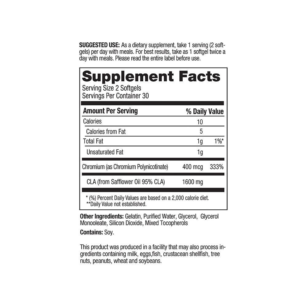 Ab Cuts ADVANCED CLA Belly Fat Formula, 120 Softgels (2 packs of 60)