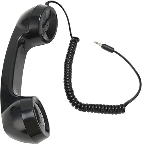 Auricular retro para teléfono, receptor de teléfono celular retro vintage de 0.138 in, micrófono de teléfono celular a prueba de radiación para