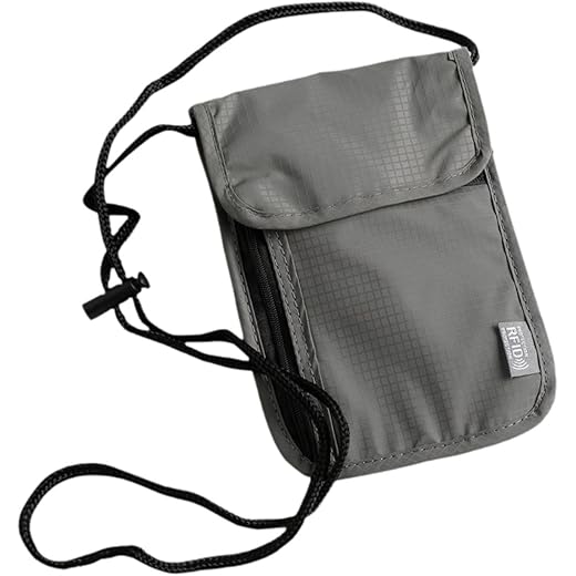 Neck Wallet Lightweight Travel Pouch Gray