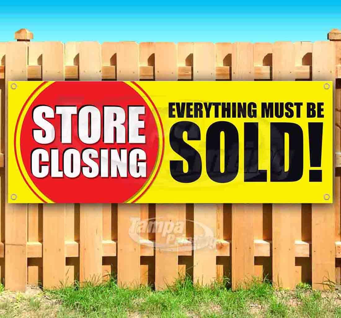 Store Closing Banner 13 oz | Non-Fabric | Heavy-Duty Vinyl Single-Sided With Metal Grommets