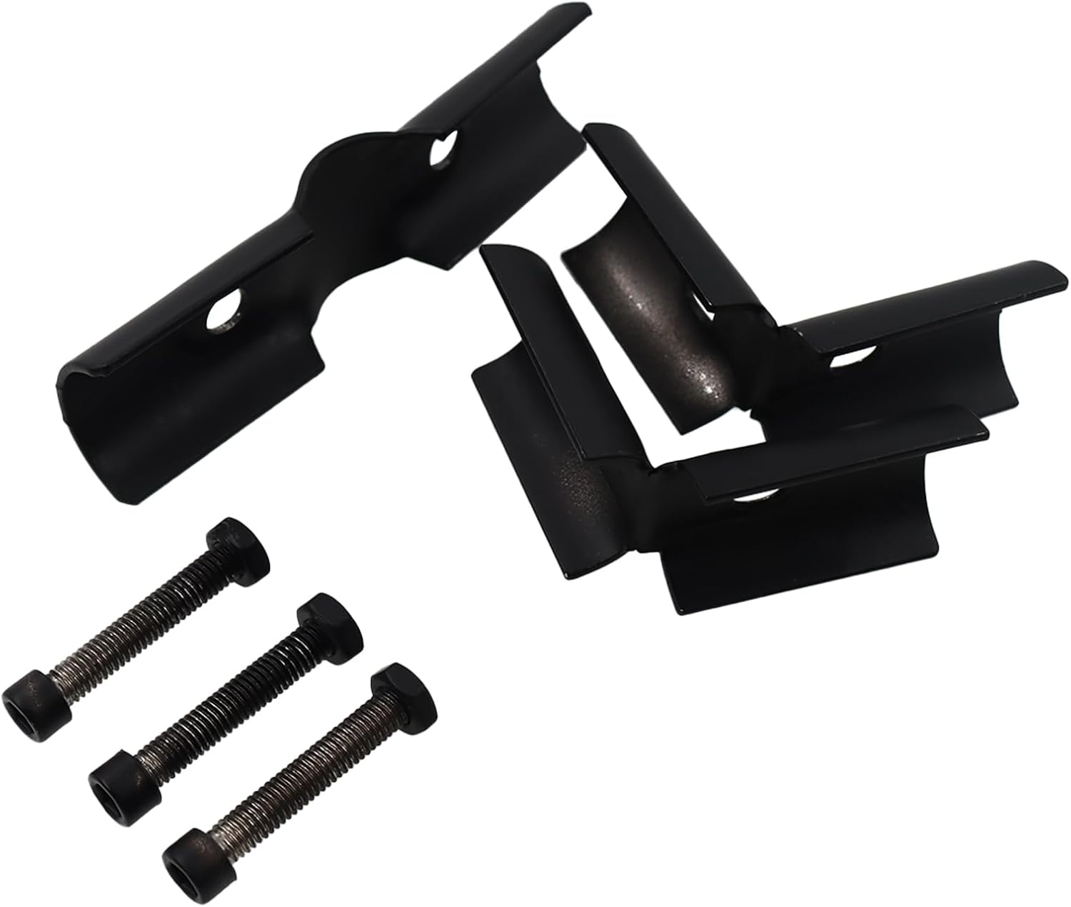 End Rail Pipe Connectors,ULIFESTAR 201 Stainless Steel Pipe Clamps,Metal End Clamps,Pipe Fitting Clip with Bolts,Chain Link Fence Clamp for Pipe