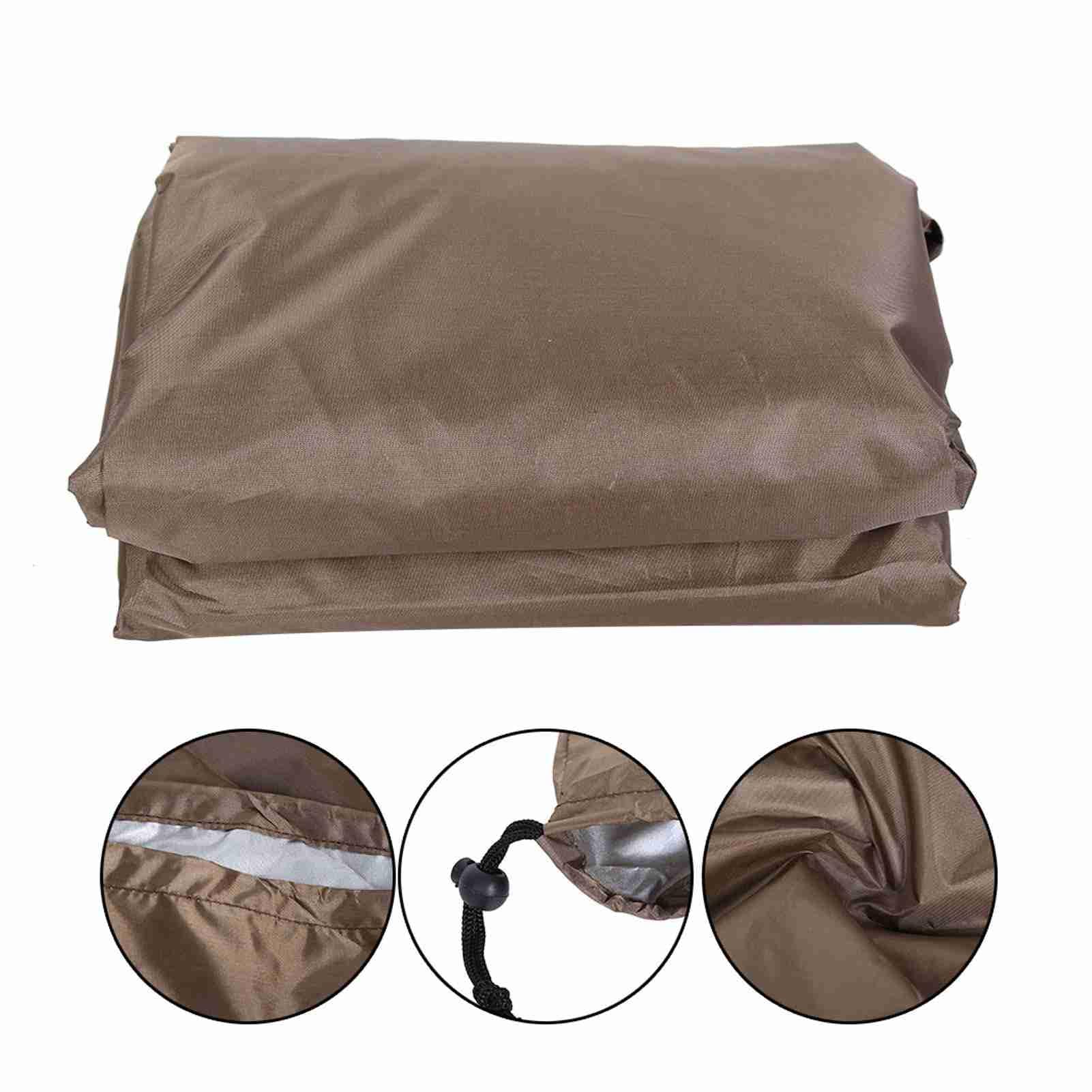 Protecteur de Couverture de Spa carré extérieur imperméable à l'eau, Couverture de Spa en Polyester Robuste, Protection de Spa carrée résistante aux intempéries pour Spa (Couleur Café)